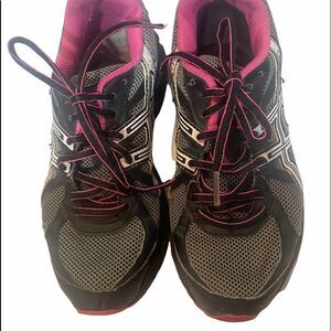 ASICS GLS Women's Running Shoes Black / Pink / Gray Size 7.5 US - T28BQ